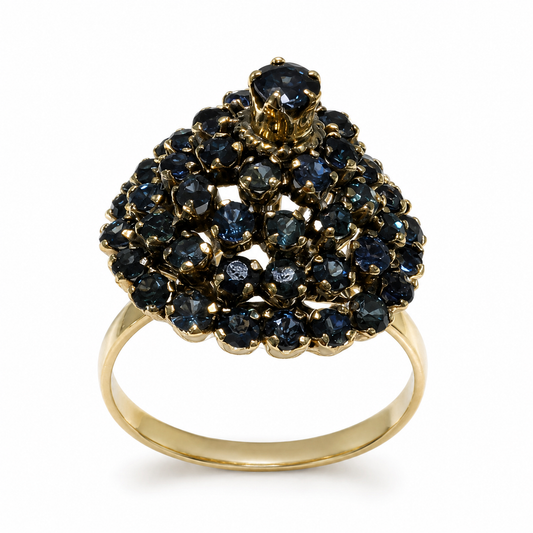 D7 ANILLO ZAFIRO REDONDA ORO AMARILLO 14K