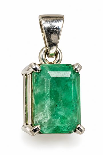 D107 DIJE ESMERALDA RECTANGULAR PLATA 925 CON RODIO 925
