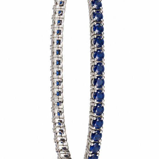 D109 PULSERA ZAFIRO REDONDA PLATA RODIO 925