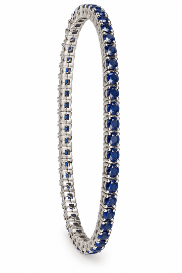 D109 PULSERA ZAFIRO REDONDA PLATA RODIO 925