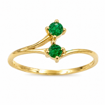D11 ANILLO ESMERALDA REDONDA ORO AMARILLO 14K