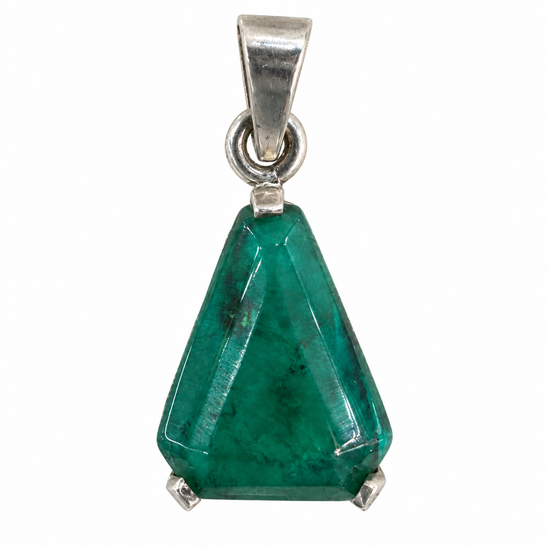D132 DIJE ESMERALDA TRIANGULAR PLATA 925 CON RODIO 925