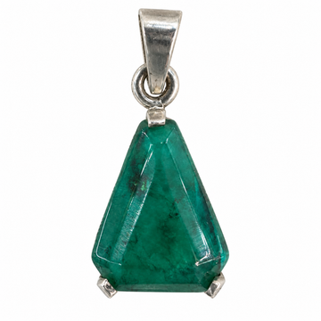 D132 DIJE ESMERALDA TRIANGULAR PLATA 925 CON RODIO 925