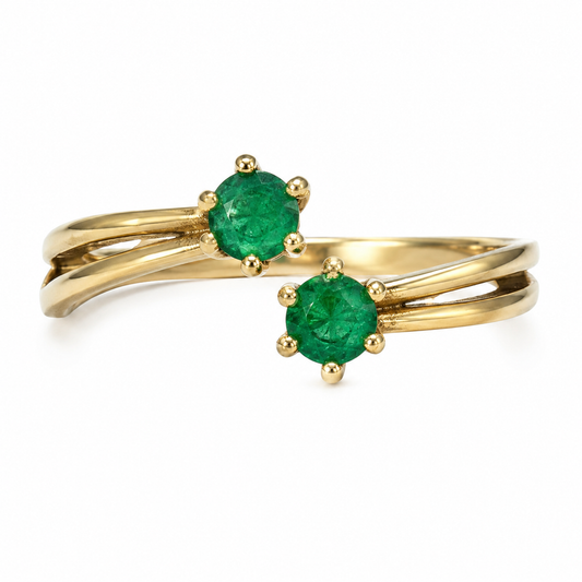 D18 ANILLO ESMERALDA REDONDA ORO AMARILLO 14K