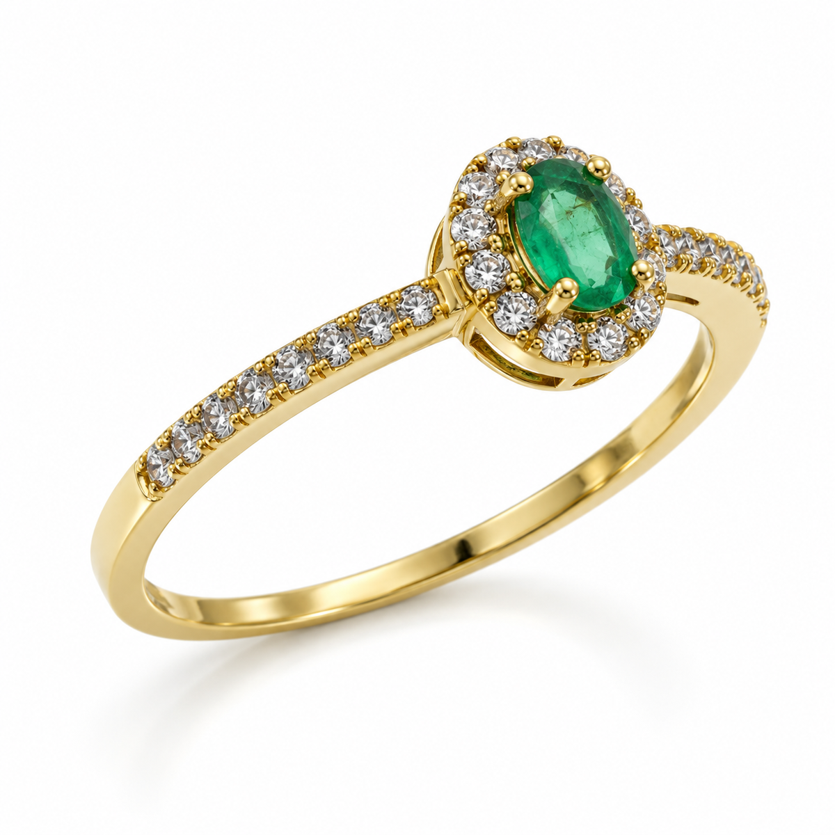 D24 ANILLO ESMERALDA OVAL ORO AMARILLO 10