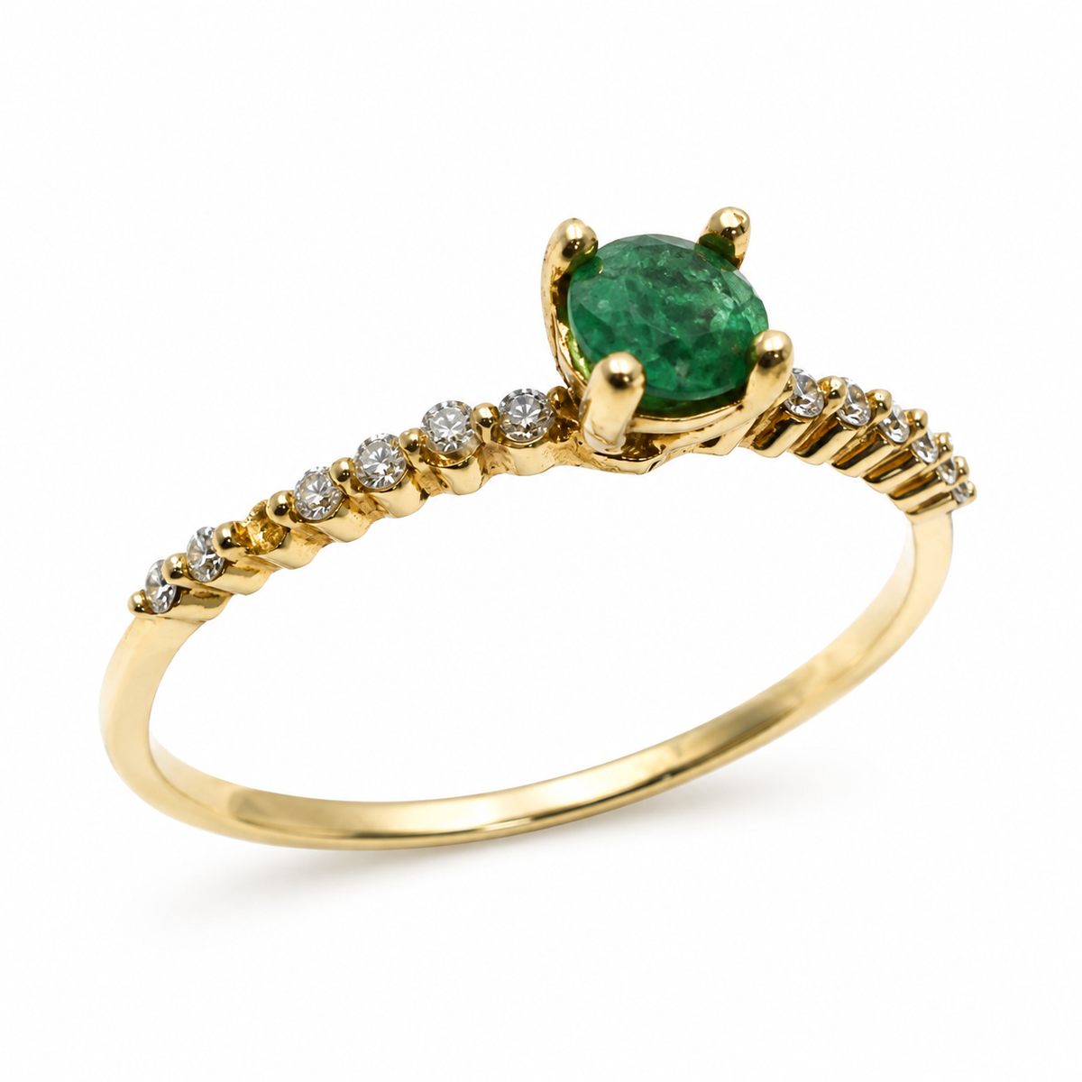 D27 ANILLO ESMERALDA CUADRADA ORO AMARILLO 10