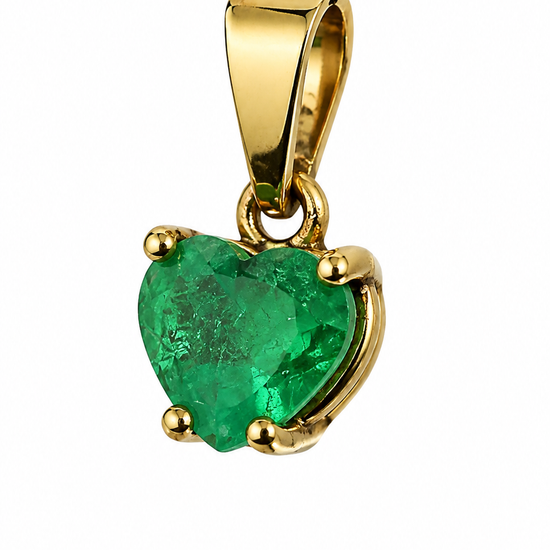 D37 DIJE ESMERALDA CORAZÓN ORO AMARILLO 14