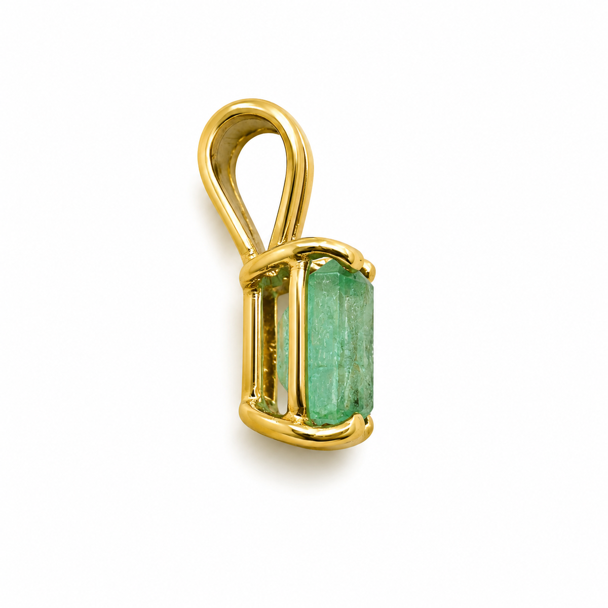 D47 DIJE ESMERALDA RECTANGULAR ORO AMARILLO 14