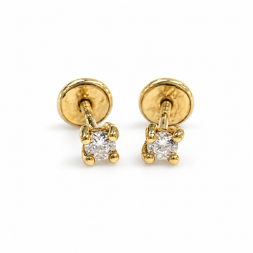 D56 BROQUEL DIAMANTE REDONDA ORO AMARILLO 18K