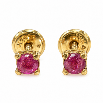 D57 BROQUEL RUBÍ REDONDA ORO AMARILLO 18K