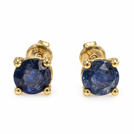 D58 BROQUEL ZAFIRO REDONDA ORO AMARILLO 18K