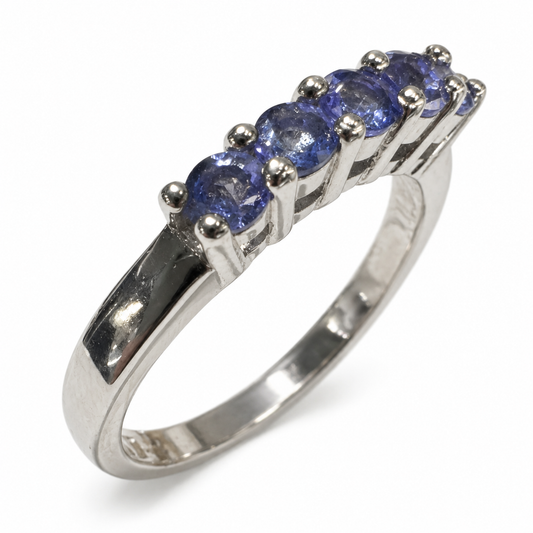D71 ANILLO ZAFIRO LILA REDONDA PLATA RODIO 925