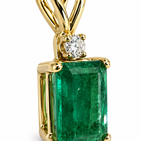 D89 DIJE ESMERALDA RECTANGULAR ORO AMARILLO 14K