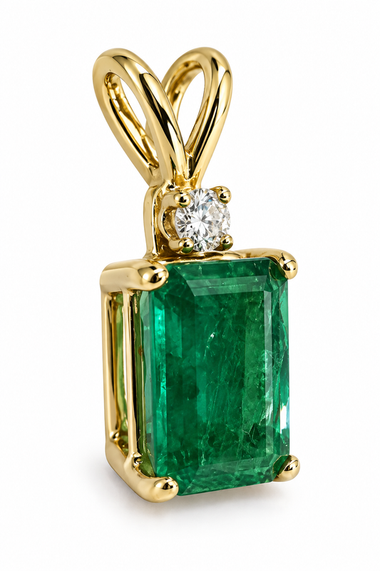 D89 DIJE ESMERALDA RECTANGULAR ORO AMARILLO 14K