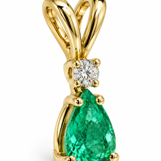 D90 DIJE ESMERALDA GOTA ORO AMARILLO 14K