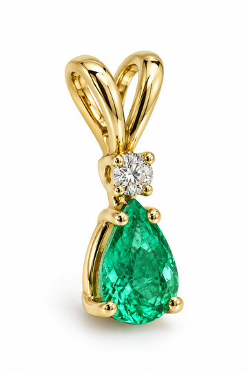 D90 DIJE ESMERALDA GOTA ORO AMARILLO 14K