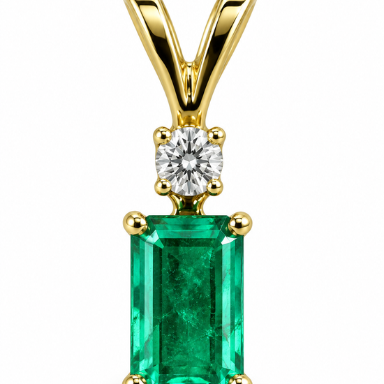 D91 DIJE ESMERALDA RECTANGULAR ORO AMARILLO 14K