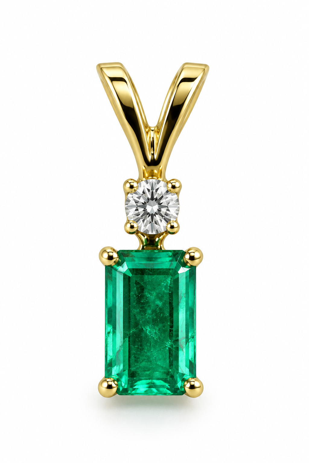 D91 DIJE ESMERALDA RECTANGULAR ORO AMARILLO 14K