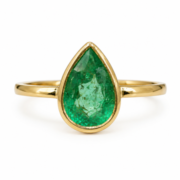 D3 ANILLO ESMERALDA GOTA ORO AMARILLO 18K
