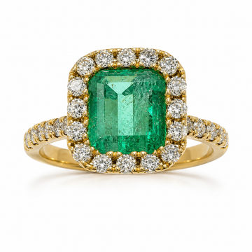 D5 ANILLO  ESMERALDA CUADRADA ORO AMARILLO 18K